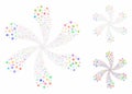 Star fireworks flower Composition Icon of Uneven Elements