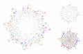 Star Fireworks Flower Vector Mesh Network Model and Triangle Mosaic Icon