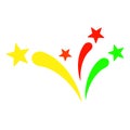 Star Fireworks Raster Icon Flat Illustration