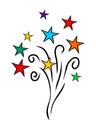 Star fireworks vector illustration.Colorful stars Royalty Free Stock Photo