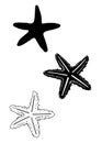 Star fish silhouette clip art vector