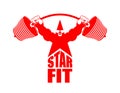 Star fit sign for Gym. Strong star symbol for Gym for fitness and bodybuilding