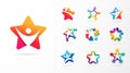 Star, fitness, sport, excellence, learning and design icons and logos. Vector design