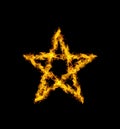 Star flame heat black background