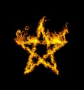 Star flame heat black background