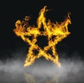 Star flame heat black smoke background