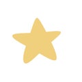 Star flat illustration. Golden star for Chrismas tree. Simple icon for websites, web design. Symbol \