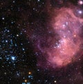 Star formation region N11 in Large Magellanic Cloud. Star cluster and nebula.