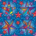 Star frame drawing seamless pattern