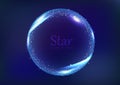 Star frame galaxy and space banner concept, circular ring light shining glowing scatter bright neon celebration banner abstract