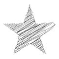 Star freehand drawing, handdrawn scribble, doodle, sketch shape