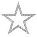 Star freehand drawing, handdrawn scribble, doodle, sketch shape