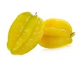 Star fruit carambola or star apple isolated on white