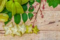 Star fruit on wood background