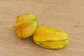 Star Fruits On Board Background Royalty Free Stock Photo