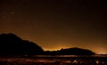 Clear star night in Wadi Rum desert in Jordan Royalty Free Stock Photo