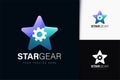 Star gear logo design with gradient