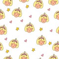 Star girl heart nice seamless pattern