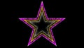 Star 022 - Glow Neon Colorful - Black Background