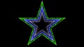 Star 033 - Glow Neon Colorful - Black Background