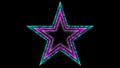 Star 027 - Glow Neon Colorful - Black Background Royalty Free Stock Photo