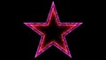 Star 011 - Glow Neon Colorful - Black Background Royalty Free Stock Photo
