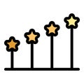 Star graph feedback icon vector flat