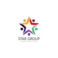 star group people logo design template.