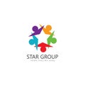 star group people logo design template.