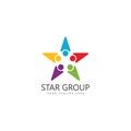 star group people logo design template.