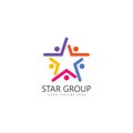 star group people logo design template.