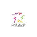 star group people logo design template.