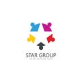 star group people logo design template.