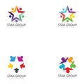 star group people logo design template.