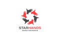 Star Hands Logo Design Template Royalty Free Stock Photo