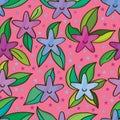 Star happy leaves seamless pattern