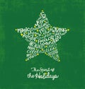 Star holiday card with inspiring handwritten words
