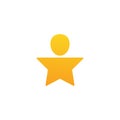 Star human golden icon. Success people concept. Abstract winner symbol.