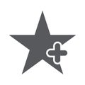Star icon with add sign. Star icon and new, plus, positive symbol