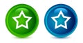 Star icon artistic shiny glossy blue and green round button set Royalty Free Stock Photo