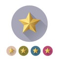 Star icon in flat style. Vector star flat sign set.