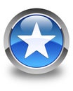 Star icon glossy blue round button