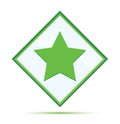 Star icon modern abstract green diamond button Royalty Free Stock Photo