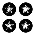 Star icon set on black circle. Cowboy stars symbol vector
