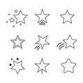 Star icon. Set of stars line icon. Decorative object