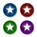 Star icon shiny round buttons set illustration Royalty Free Stock Photo