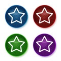 Star icon shiny round buttons set illustration Royalty Free Stock Photo