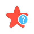 Star icon, signs icon with question mark. Star icon and help, how to, info, query symbol Royalty Free Stock Photo