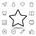 star icon. Simple thin line, outline vector element of minimalistic, web icons set for UI and UX, website or mobile application Royalty Free Stock Photo