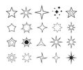 Star icon and symbol element set. Blink glitter star decorative collection